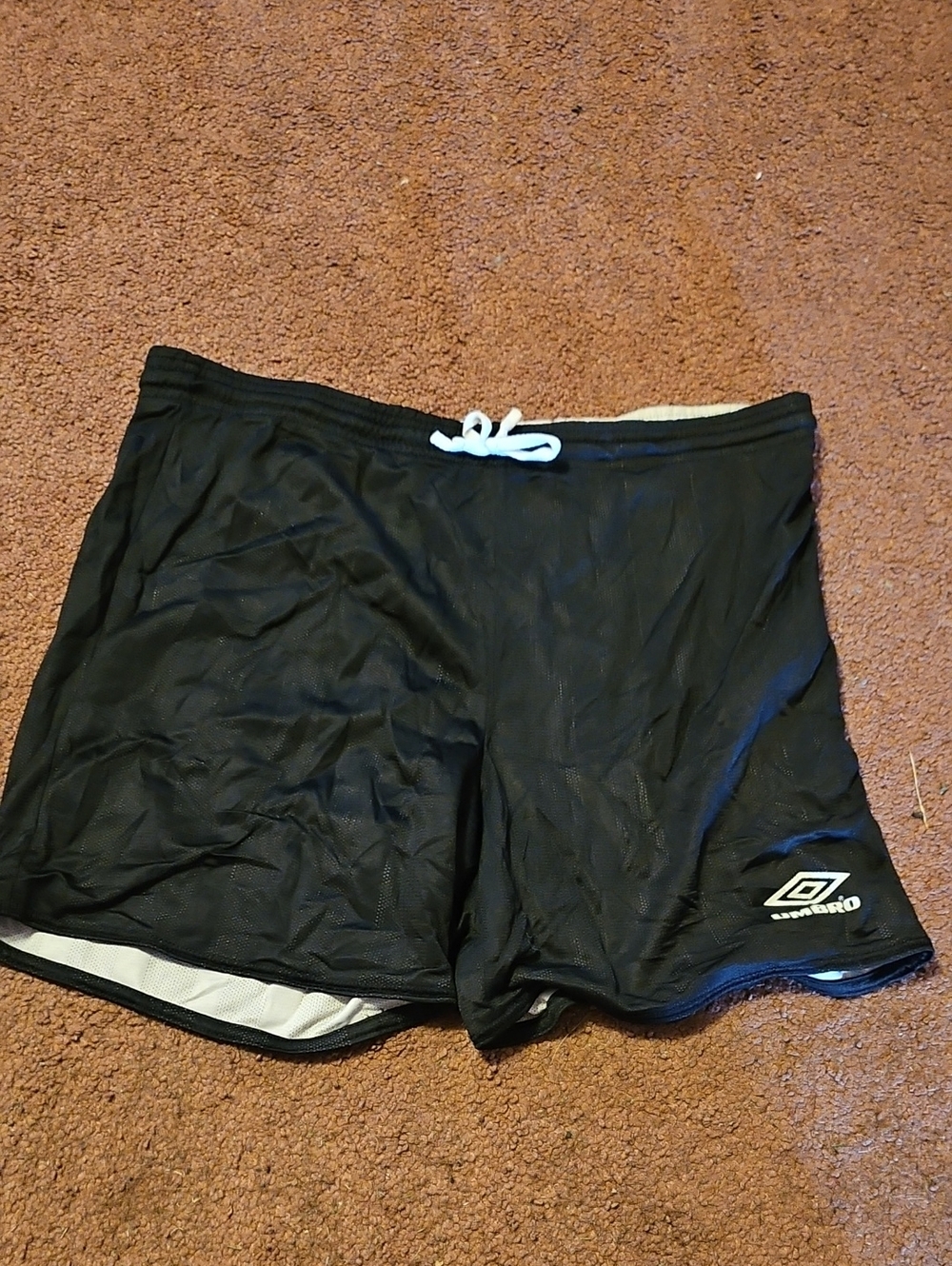 Umbro Black Shorts with White Drawstring